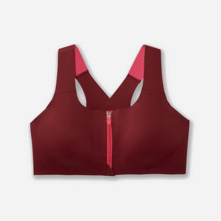 Brooks Dare Zip Womens Running Bra - Beet/Red/burgundy - Philippines (289057SPE)